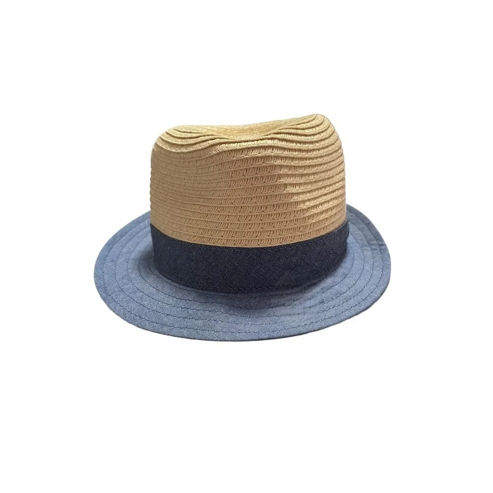 Youth Tan and Blue Straw Fedora Target Brand